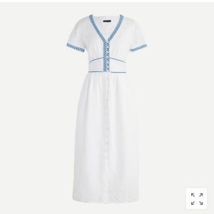 Embroidered White Linen Dress Never Worn
